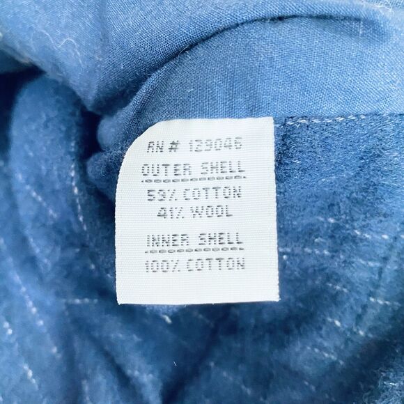 What Goes Around Comes Around VINTAGE Vest XL Blue Wool Blend Pinstripe Classic - Picture 6 of 7